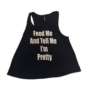 Triumph Womens Black Feed Me And Tell Me Im Pretty Graphic Tank Top Size M